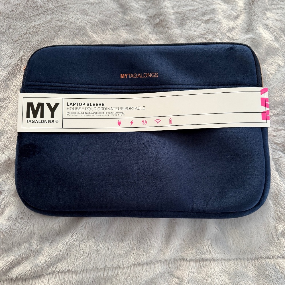 NEW! MyTagalongs blue velvet laptop sleeve